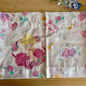 Barbie Themed Pillowcase with Pink and Yellow Accents